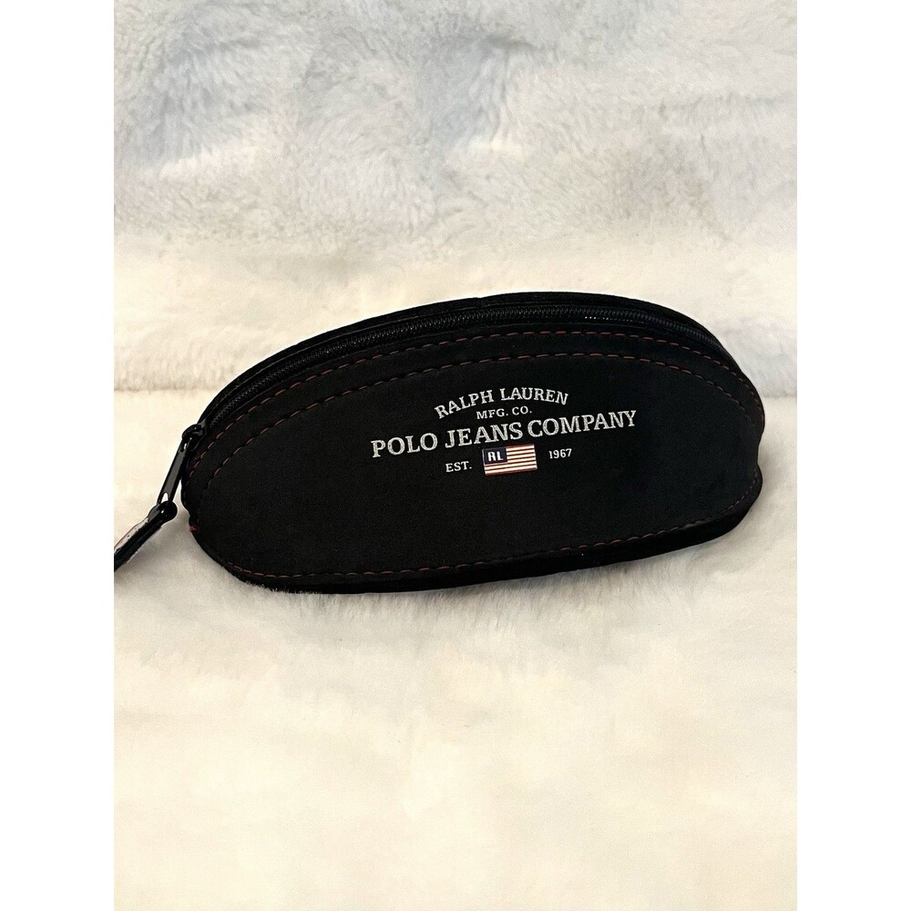 Vintage RALPH LAUREN POLO JEANS COMPANY Vegan Suede Sunglasses Zip Case Preppy